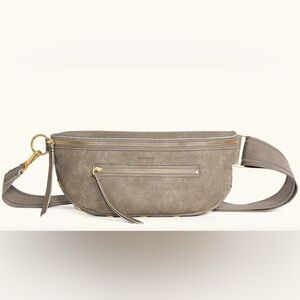 Hammitt Charles Crossbody Bag Pewter with Gold Accents